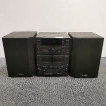 A Sony HCD-H700 compact disc deck receiver together with a pair of Sony SS-H700 speakers, speaker H.