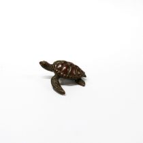 A small Chinese bronze model of a turtle, L. 5cm.