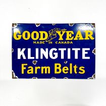 An enamelled metal advertising sign, W. 30cm.