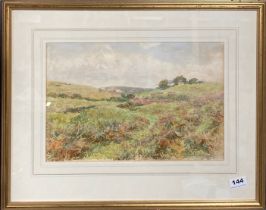 Arthur Hopkins RWS (1848 - 1930) Gilt framed water colour 'Looks like Mourne Bracken 1905' Frame