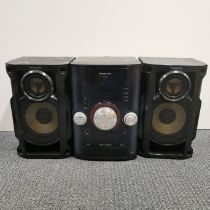A Panasonic SA-AKX12 CD stereo system together with a pair of SA-AKX12 speakers, speakers H. 33cm.