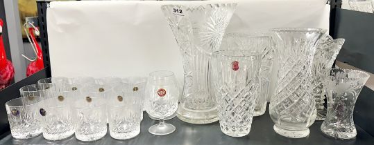 A group of Webb and other cut crystal glassware.