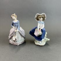 Two Lladro porcelain figures of girls, H.18cm.