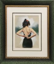 A framed original gouache painting with indistinct signature, believed to be by Olivier Casse,