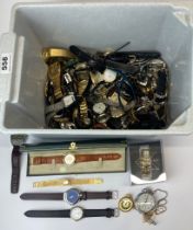 A box of mixed vintage watches.