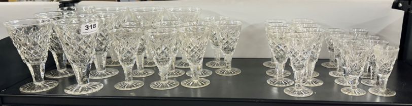 A collection of Webb cut crystal glassware, mostly eights.