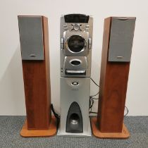 A Goodmans 1780S hifi music system together with a pair of 1780S floor standing speakers (one base