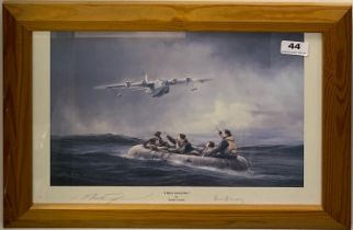 A small framed and signed Robert Taylor print 'First Sighting' frame size 49 x 37cm.