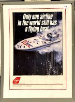 A perspex mounted Virgin Atlantic advertising poster. Frame size 55cm x 73cm.