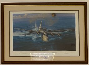 A Robert Taylor limited edition 339/500 print 'Caught on the surface' signed by 9 pilots/