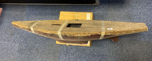 A vintage wooden yacht hull, L. 116cm. Condition as seen.