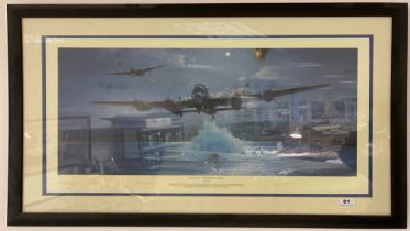 A large framed limited edition 100/400 print ' Dam busters - The Impossible Mission' frame size