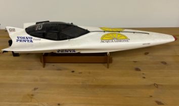 A handmade plastic working model of Volvo Penta Aqua Limone dpx 24, L.74cm. (Radio control