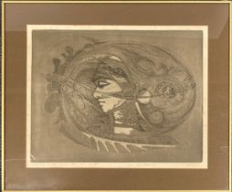 Hermann Bauch (1929 - 2006) Framed pencil signed limited edition 21/99 etching. Discolouration