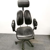 An adjustable Duo-Back animal print style office chair, H. 132cm apparently amazing for a quick