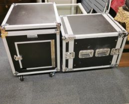 One Citronic large road trunk music storage box and one other, largest 76 x 60 x 53cm.