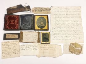 A collection of seafaring related items including photographs and notations, collected in the mid