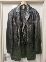 A gent's Lakeland black leather coat, size 50.