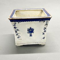 An 18thC Chinese armorial jardinière, restored 13.5 x 23cm.