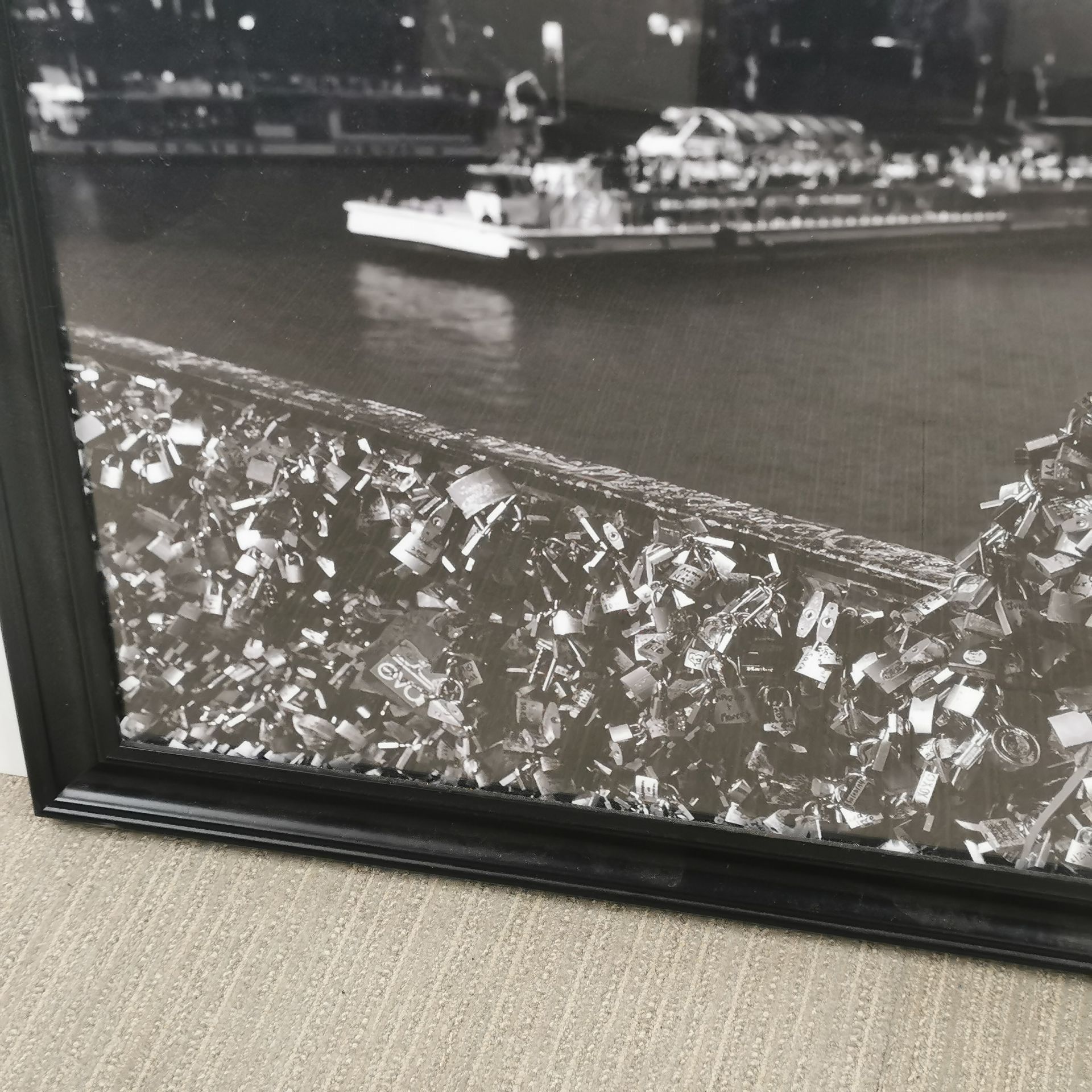 A large framed photograph of Paris, frame size 96 x 72cm. - Image 2 of 3