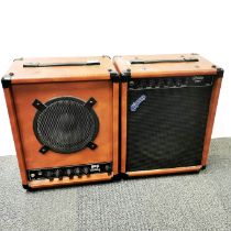 A Pignose pro series G40V speaker together with a Pignose 12VDC hog 30 speaker, 44 x 23 x 34cm.