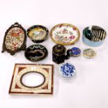 A group of mixed porcelain and other items, largest bowl W. 21cm.