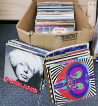 An extensive quantity of LP records.