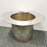 An aluminium top hat ice bucket, W. 31cm, H. 18cm.