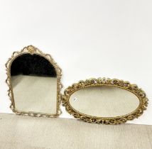 Two useful wall mirrors, H. 72cm.