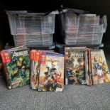 A very large quantity of mixed Marvel comics.