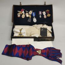 A masonic case and contents.