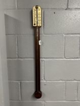 A mahogany wall mounted Comitti mercury barometer, H. 88cm.