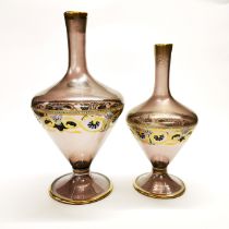 Two 19thC Venetian glass vases / carafes, Tallest H. 27cm.