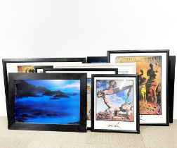 A group of large framed prints, mainly after Dali, largest 68 x 89cm.