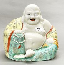 A large mid 20th C Chinese porcelain figure of Putai, H. 28cm.