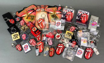 A quantity of Rolling Stones keyrings.