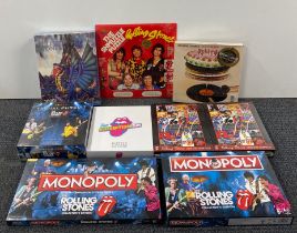 A quantity of sealed Rolling Stones board games, including Monopoly collector's edition, Trivial