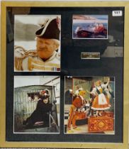 A framed group of photographs from Chitty Chitty Bang Bang, one signed by Dick Van Dyke, 53 x 62cm.