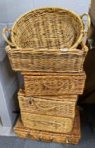 A quantity of vintage baskets and hampers.