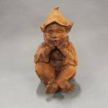 A cast iron garden pixie figure, H. 35cm.