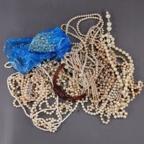 A quantity of mixed beaded jewellery.