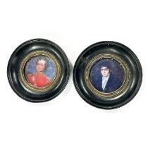 Two reproduction miniature printed portraits, Dia. 15cm.