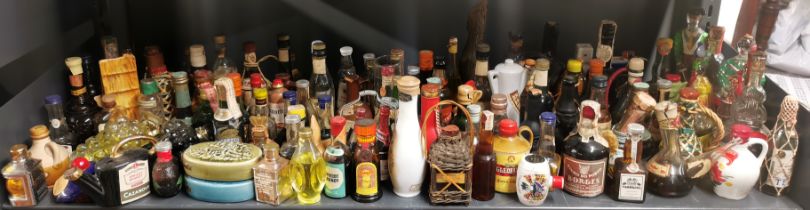 An extensive collection of old alcohol miniatures.