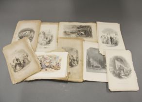 An extensive collection of 19thC engravings, 22 x 14cm.