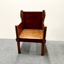 An early Arts & Crafts child's oak chair, 37 x 33 x 58cm.