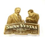 An original freestanding Swan Vesta advertising panel, W. 25cm, H. 23.5cm.