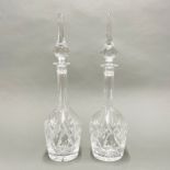 Two cut crystal glass decanters, H. 45cm.