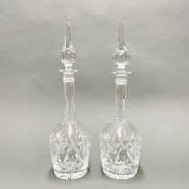 Two cut crystal glass decanters, H. 45cm.