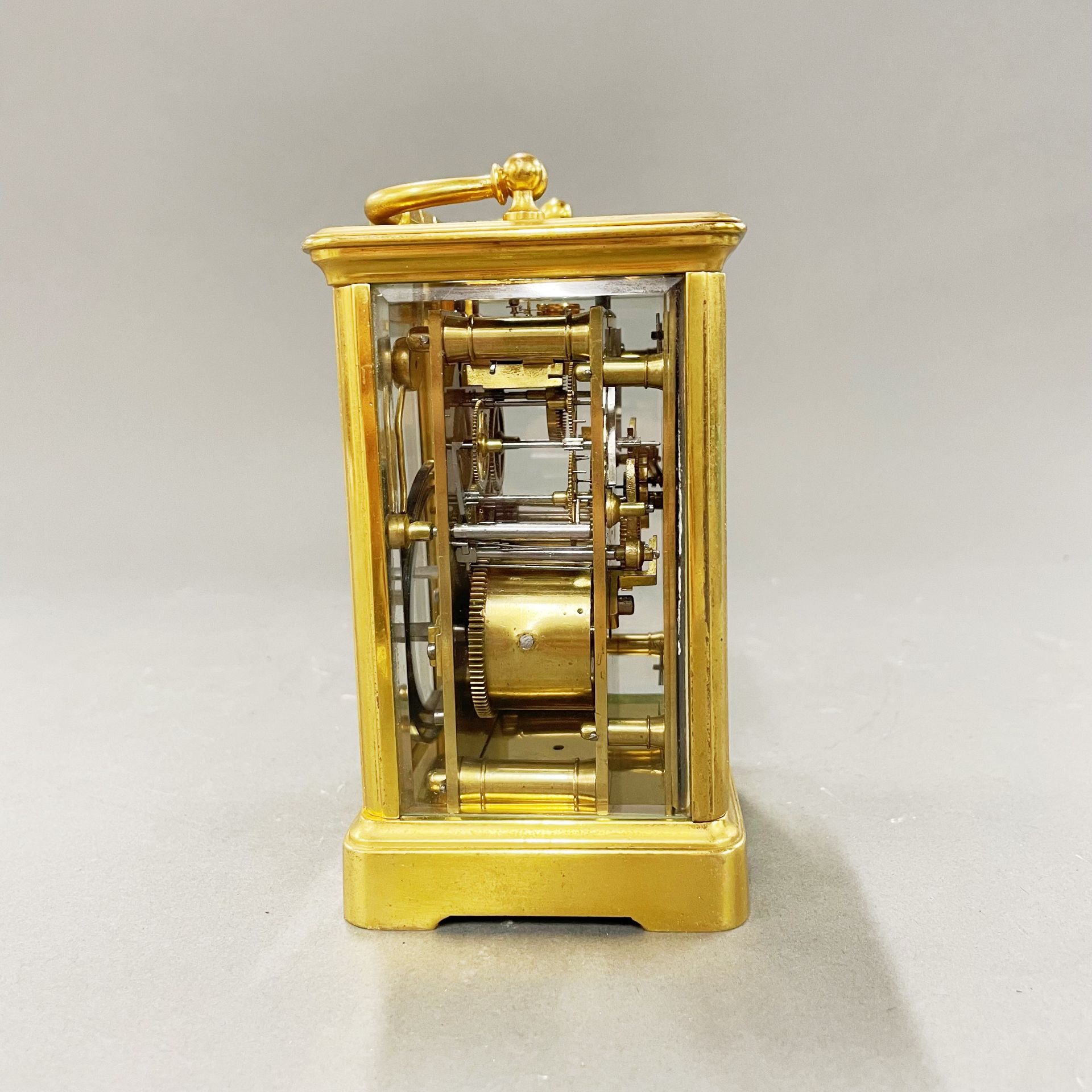 A gilt brass chiming carriage clock, understood to be in working order, H. 16cm. - Image 3 of 3