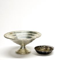 A sterling silver bowl on stand, together with a further hallmarked and stamped sterling silver